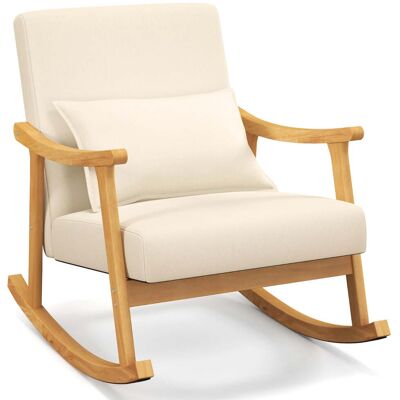 HELLOSHOP26 Mecedora Tapizada 78 X 66 X 83 Cm Confort Ergonómico Ambiente Acogedor Estilo Contemporáneo Tela Beige 200012119 HELLOSHOP26 Mecedora Tapizada 78 X 66 X 83 Cm Confort Ergonómico Ambiente Acogedor Estilo Contemporáneo Tela Beige 200012119