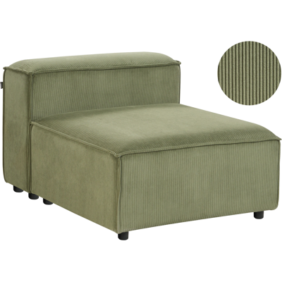 BELIANI Sillón Modular Moderno Tapizado Sección 1 Plaza Elemento Modular De Sofá Asiento Patas Negras Pana Verde Ardal BELIANI Sillón Modular Moderno Tapizado Sección 1 Plaza Elemento Modular De Sofá Asiento Patas Negras Pana Verde Ardal