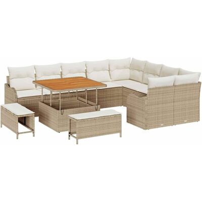 Vidaxl Conjunto De Sofá De Jardín Con Cojín 12 Pcs Beige Y Crema Vidaxl Conjunto De Sofá De Jardín Con Cojín 12 Pcs Beige Y Crema