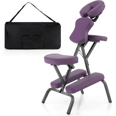 Costway Silla De Masaje Plegable Altura Ajustable, Sillón De Tatuajepara Estética Spa, Terapia Portátil (morado) Costway Silla De Masaje Plegable Altura Ajustable, Sillón De Tatuajepara Estética Spa, Terapia Portátil (morado)