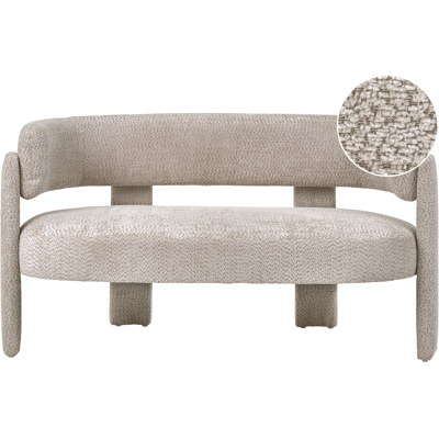 BELIANI Sofá De 2 Plazas Tapizado De Chenilla Con Respaldo Curvo Estilo Escandinavo Moderno Beige Claro Burea BELIANI Sofá De 2 Plazas Tapizado De Chenilla Con Respaldo Curvo Estilo Escandinavo Moderno Beige Claro Burea