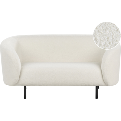 Sofá Beliani Blanco Bouclé Clásico - 2 Plazas Sofá Beliani Blanco Bouclé Clásico - 2 Plazas