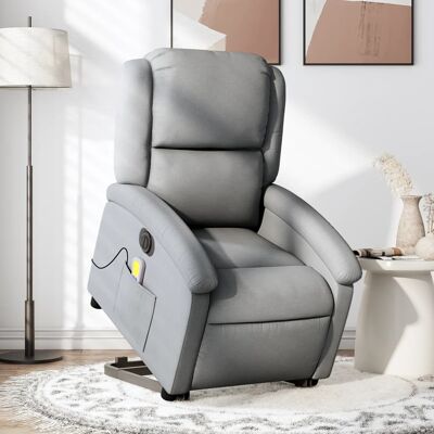 Sillón de masaje eléctrico reclinable elevable gris claro - vidaXL - Sillón de masaje Sillón de masaje eléctrico reclinable elevable gris claro - vidaXL - Sillón de masaje