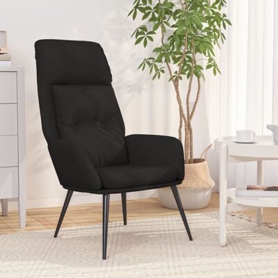 Nova - Sillón De Relax De Cuero Sintético De Ante Negro Vidaxl Nova - Sillón De Relax De Cuero Sintético De Ante Negro Vidaxl