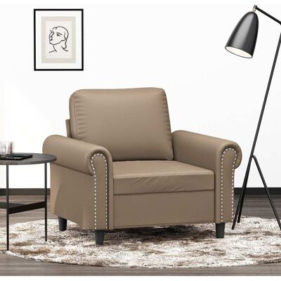 Vidaxl - Sillón Cuero sintético color capuchino 60 cm Vidaxl - Sillón Cuero sintético color capuchino 60 cm