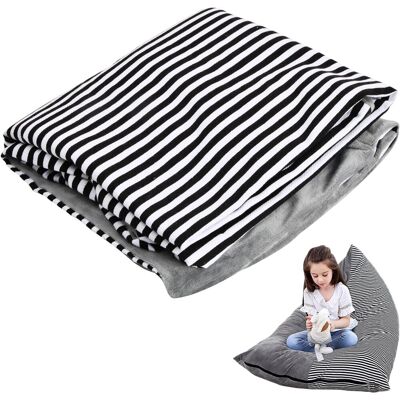 OEM Bolsa De Almacenamiento Para Juguetes De Peluche, Puf Suave, Funda Plegable Para Silla/sofá, Gran Capacidad, Gris (solo La Bolsa), Estampado De Rayas. OEM Bolsa De Almacenamiento Para Juguetes De Peluche, Puf Suave, Funda Plegable Para Silla/sofá, Gran Capacidad, Gris (solo La Bolsa), Estampado De Rayas.
