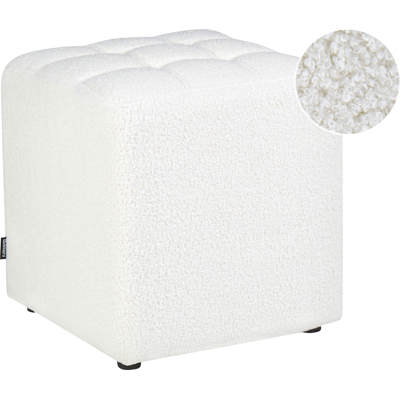 BELIANI Reposapiés Puf Sala De Estar Moderno Cubo Otomana Bouclé Blanco Kansas BELIANI Reposapiés Puf Sala De Estar Moderno Cubo Otomana Bouclé Blanco Kansas
