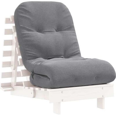 VADAXL Vidaxl Futón Sofá Cama Con Colchón Madera Maciza Blanco 60x206x11 Cm VADAXL Vidaxl Futón Sofá Cama Con Colchón Madera Maciza Blanco 60x206x11 Cm
