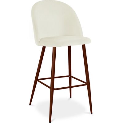 Privatefloor - Taburete Tapizado En Terciopelo - Diseño Escandinavo - Evelyne Privatefloor - Taburete Tapizado En Terciopelo - Diseño Escandinavo - Evelyne