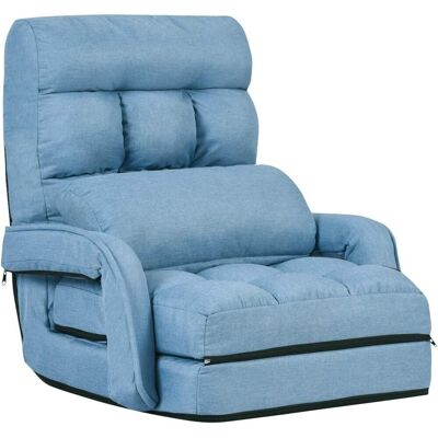 Costway Sofá Plegable Individual Silla Con Reposabrazos Y Cojín Para Oficina Salón Terraza Jardín (azul) Costway Sofá Plegable Individual Silla Con Reposabrazos Y Cojín Para Oficina Salón Terraza Jardín (azul)