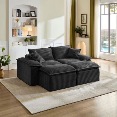 KELLANY Sofá Reclinable De 2 Plazas Extra Grande Con Reposapiés, Tapizado De Corduroy, Diseño Sin Costuras, Asiento Profundo, Cómodo Para Leer, Adecuado Como Área De Descanso En La Sala De Estar O Dormitorio KELLANY Sofá Reclinable De 2 Plazas Extra Grande Con Reposapiés, Tapizado De Corduroy, Diseño Sin Costuras, Asiento Profundo, Cómodo Para Leer, Adecuado Como Área De Descanso En La Sala De Estar O Dormitorio
