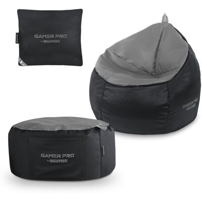 Happers - Pack Gamer Junior Gris: Puff Gamer Junior + Reposapies + Cojín Pack Gamer Junior Gris Happers - Pack Gamer Junior Gris: Puff Gamer Junior + Reposapies + Cojín Pack Gamer Junior Gris