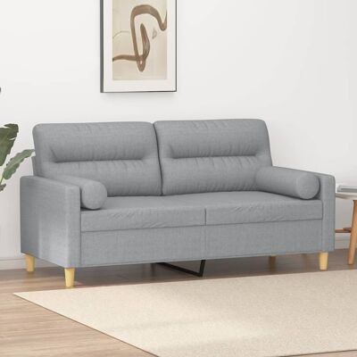 Sofá de 2 plazas gris claro con cojines VIDA XL - Sofá Sofá de 2 plazas gris claro con cojines VIDA XL - Sofá