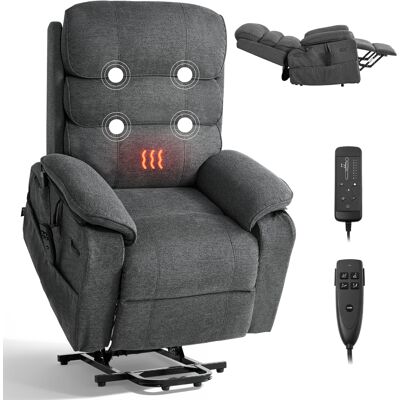 Vevor Sillón Relax Reclinable Electrico, Sillón Reclinable Levantapersonas, Con Reposapies Calefacción Masaje Mando A Distancia Bolsillos Laterales, Tela Chenilla, Para Salón Dormitorio, Gris Oscuro Vevor Sillón Relax Reclinable Electrico, Sillón Reclinable Levantapersonas, Con Reposapies Calefacción Masaje Mando A Distancia Bolsillos Laterales, Tela Chenilla, Para Salón Dormitorio, Gris Oscuro