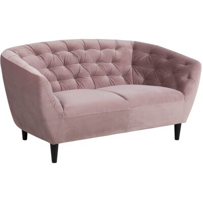 Arredamento1 - Sofá Chesterfield Norsica 260, Rosa Dusty, 150x84x78cm, Tapiz, Patas: Madera Arredamento1 - Sofá Chesterfield Norsica 260, Rosa Dusty, 150x84x78cm, Tapiz, Patas: Madera