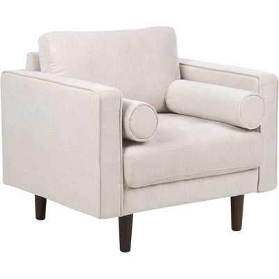 Sillón Beige Tapizado Con Respaldo Acolchado Retro Clásico Salón - Sillón Sillón Beige Tapizado Con Respaldo Acolchado Retro Clásico Salón - Sillón