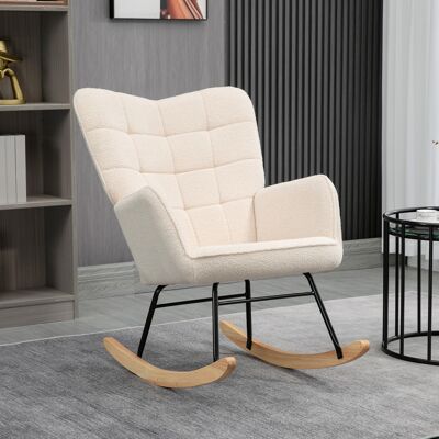 PZCC Mecedora De Estilo Retro, Madera Maciza, Sillón Reclinable, 98 Cm X 71 Cm X 101 Cm, Beige. PZCC Mecedora De Estilo Retro, Madera Maciza, Sillón Reclinable, 98 Cm X 71 Cm X 101 Cm, Beige.