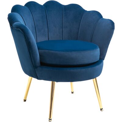 BEYAMIS Sillón Con Forma De Concha, Sillón Vintage, Sillón Para Dormitorio Y Sala De Estar, Diseño Elegante, Con Respaldo Alto, 76 X 67 X 74 Cm, Azul BEYAMIS Sillón Con Forma De Concha, Sillón Vintage, Sillón Para Dormitorio Y Sala De Estar, Diseño Elegante, Con Respaldo Alto, 76 X 67 X 74 Cm, Azul