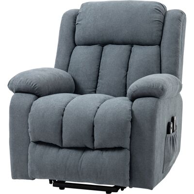 JHY DESIGN Sillón Reclinable Eléctrico Con Inclinación De 135° Y Reposapiés, Tapizado En Tela Efecto Lino, Color Gris. JHY DESIGN Sillón Reclinable Eléctrico Con Inclinación De 135° Y Reposapiés, Tapizado En Tela Efecto Lino, Color Gris.