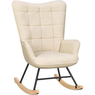 Woltu Mecedora, Cómoda Mecedora De Franela Con Reposabrazos Y Respaldo Alto, Base De Metal Y Madera Maciza, Estilo Escandinavo, Beige Woltu Mecedora, Cómoda Mecedora De Franela Con Reposabrazos Y Respaldo Alto, Base De Metal Y Madera Maciza, Estilo Escandinavo, Beige