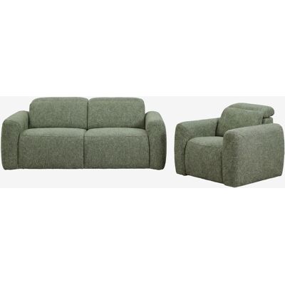 Conjunto De Salón Con Sofá De 2 Plazas Reclinable Y Eléctrico Y Sillón Tapizado Peggy Sklum Conjunto De Salón Con Sofá De 2 Plazas Reclinable Y Eléctrico Y Sillón Tapizado Peggy Sklum