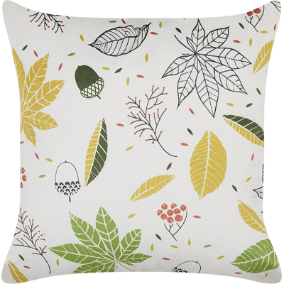 BELIANI Cojín De Terciopelo Blanco Crema Amarillo Verde Negro 45 X 45 Cm Mullein BELIANI Cojín De Terciopelo Blanco Crema Amarillo Verde Negro 45 X 45 Cm Mullein