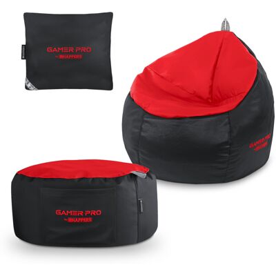 Happers - Pack Gamer Junior Rojo: Puff Gamer Junior + Reposapies + Cojín Pack Gamer Junior Rojo Happers - Pack Gamer Junior Rojo: Puff Gamer Junior + Reposapies + Cojín Pack Gamer Junior Rojo