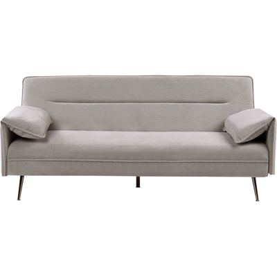 BELIANI Sofá Cama 3 Plazas Tapizado Repelente Al Agua Reposabrazos Ajustables Acolchado Extra Mecanismo Clic Clac Patas De Metal Sala De Estar Dormitorio Gris Vayla BELIANI Sofá Cama 3 Plazas Tapizado Repelente Al Agua Reposabrazos Ajustables Acolchado Extra Mecanismo Clic Clac Patas De Metal Sala De Estar Dormitorio Gris Vayla