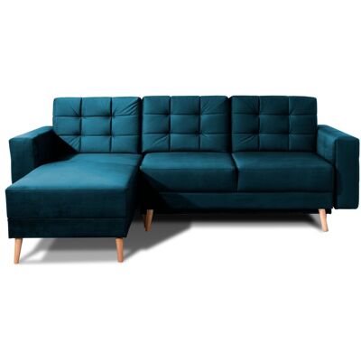 MEUBLORAMA Sofá De Esquina Convertible Hasgard 3 Plazas Azul Oscuro 248x162 Cm – Con Almacenamiento Y Patas De Madera MEUBLORAMA Sofá De Esquina Convertible Hasgard 3 Plazas Azul Oscuro 248x162 Cm – Con Almacenamiento Y Patas De Madera