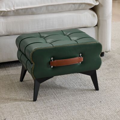 KELLANY Otoman Portátil De Cuero Verde Con Patas De Metal. Otomana Multifuncional. Otomana Para Cambiarse De Zapatos De Uso Múltiple Para Sala De Estar Y Dormitorio. Forma Sencilla, Adecuada Para Diferentes E KELLANY Otoman Portátil De Cuero Verde Con Patas De Metal. Otomana Multifuncional. Otomana Para Cambiarse De Zapatos De Uso Múltiple Para Sala De Estar Y Dormitorio. Forma Sencilla, Adecuada Para Diferentes E