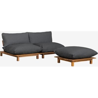 Sofá Modular Reclinable De 2 Piezas Con Puff En Madera De Acacia Brina Sklum Gris Antracita Sofá Modular Reclinable De 2 Piezas Con Puff En Madera De Acacia Brina Sklum Gris Antracita