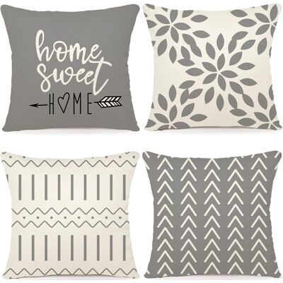OEM Juego De 4 Fundas De Cojín Decorativas Para Sofá, De Lino, Para Exteriores, Para Dormitorio, Sofá, Silla, Cama, Jardín, 45 X 45 Cm, Color Gris OEM Juego De 4 Fundas De Cojín Decorativas Para Sofá, De Lino, Para Exteriores, Para Dormitorio, Sofá, Silla, Cama, Jardín, 45 X 45 Cm, Color Gris