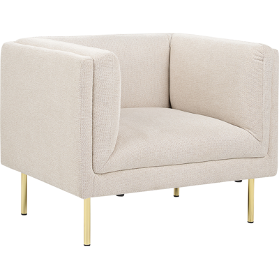 Beliani - Sillón Moderno Tapizado Con Reposabrazos De Tela Beige Moen Beliani - Sillón Moderno Tapizado Con Reposabrazos De Tela Beige Moen