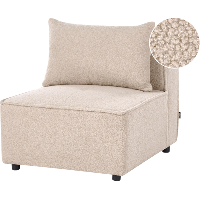 BELIANI Sillón Modular De Bouclé Módulo De 1 Asiento Sala De Estar Moderno Beige Axebo BELIANI Sillón Modular De Bouclé Módulo De 1 Asiento Sala De Estar Moderno Beige Axebo