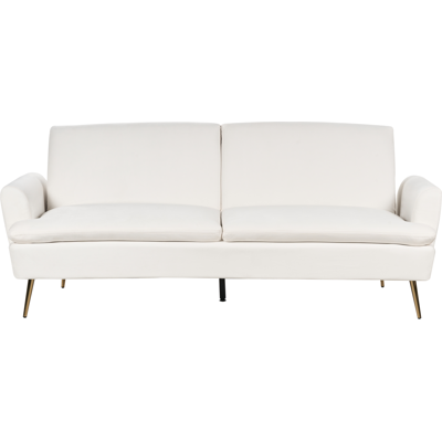 Beliani Sofá Cama de Terciopelo Blanco Crema 3 Plazas - Sofa Bed Beliani Sofá Cama de Terciopelo Blanco Crema 3 Plazas - Sofa Bed