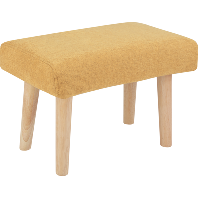 BELIANI Reposapiés Moderno Retro Tapizado Patas De Madera Amarillo Takoma Ii BELIANI Reposapiés Moderno Retro Tapizado Patas De Madera Amarillo Takoma Ii