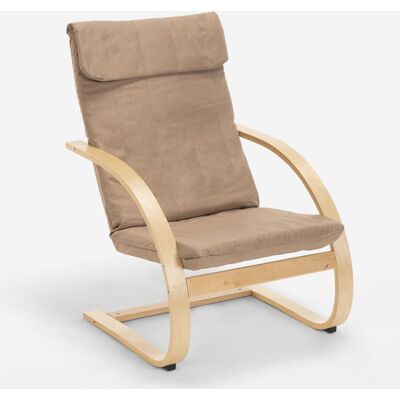 AHD AMAZING HOME DESIGN Sillón Con Diseño Nórdico De Madera Para Estudio Y Salón Aarhus - Beige AHD AMAZING HOME DESIGN Sillón Con Diseño Nórdico De Madera Para Estudio Y Salón Aarhus - Beige