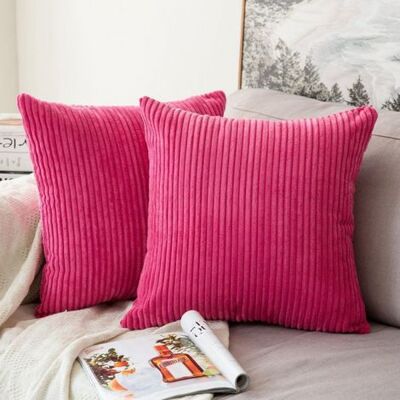 OEM Funda De Cojín Decorativa De Terciopelo Acanalado, 45x45 Cm, Fucsia, Lote De 2, Funda De Almohada Suave Para Sofá, Casa, Salón Y Dormitorio OEM Funda De Cojín Decorativa De Terciopelo Acanalado, 45x45 Cm, Fucsia, Lote De 2, Funda De Almohada Suave Para Sofá, Casa, Salón Y Dormitorio