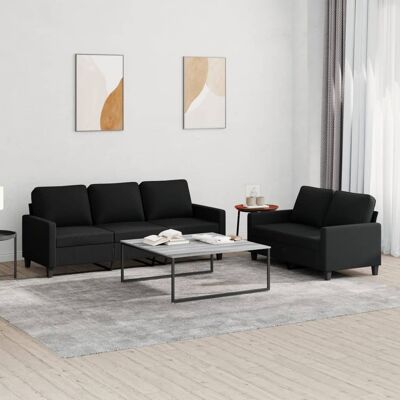 Conjunto de Sofás negro de 2 piezas - Salón Conjunto de Sofás negro de 2 piezas - Salón