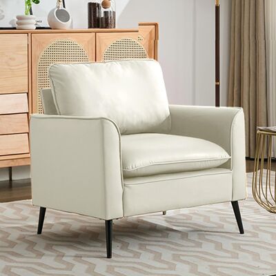 KELLANY Sofá Tapizado En Piel Sintética Resistente A Los Arañazos. De Estilo Nórdico Retro, Minimalista Y Lujoso, Ideal Como Sillón Individual Para El Salón, El Balcón O El Dormitorio. De Aspecto Elegante Y E KELLANY Sofá Tapizado En Piel Sintética Resistente A Los Arañazos. De Estilo Nórdico Retro, Minimalista Y Lujoso, Ideal Como Sillón Individual Para El Salón, El Balcón O El Dormitorio. De Aspecto Elegante Y E