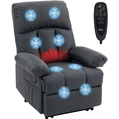 Homcom Sillón De Masaje Reclinable Con 8 Puntos Masaje Función Calefacción Lumbar Mando A Distancia Asiento Con Muelles Bolsillos Tejido Efecto Lino Homcom Sillón De Masaje Reclinable Con 8 Puntos Masaje Función Calefacción Lumbar Mando A Distancia Asiento Con Muelles Bolsillos Tejido Efecto Lino