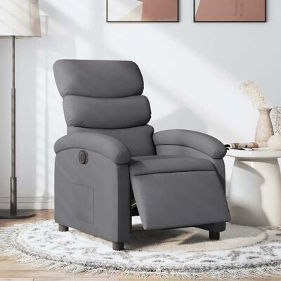 vidaXL Sillón Reclinable Eléctrico en Tela Gris Oscuro vidaXL Sillón Reclinable Eléctrico en Tela Gris Oscuro