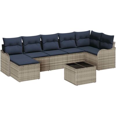 Conjunto De Sofá De Jardín Con Cojín 8 Pcs Gris Poliratán Vidaxl Conjunto De Sofá De Jardín Con Cojín 8 Pcs Gris Poliratán Vidaxl