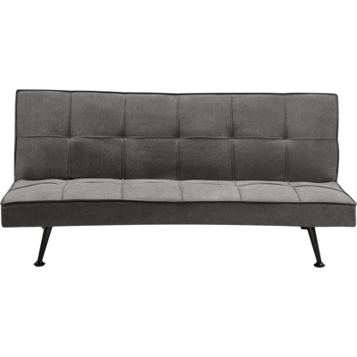 BELIANI Sofá Cama Moderno De Tela De Poliéster Sin Reposabrazos Reclinable Convertible De Madera Maciza Gris Oscuro Hasle BELIANI Sofá Cama Moderno De Tela De Poliéster Sin Reposabrazos Reclinable Convertible De Madera Maciza Gris Oscuro Hasle
