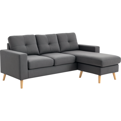 BEYAMIS Sofá Esquinero Escandinavo Gris Con Tapizado De Lino Capitoné, De Diseño Moderno Y Espacioso Para El Salón, Cómodo Para Toda La Familia. BEYAMIS Sofá Esquinero Escandinavo Gris Con Tapizado De Lino Capitoné, De Diseño Moderno Y Espacioso Para El Salón, Cómodo Para Toda La Familia.