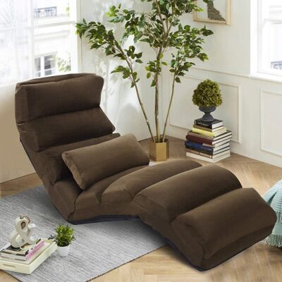 Costway - Sillón Plegable, Sofá Acolchado Regulable En 5 Posiciones, Sillón De Suelo A Ras (café) Costway - Sillón Plegable, Sofá Acolchado Regulable En 5 Posiciones, Sillón De Suelo A Ras (café)