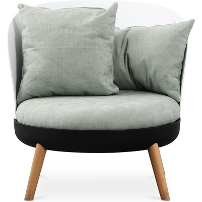 PRIVATEFLOOR Sillón Redondo - Tapizado En Lino - Diseño Escandinavo - Bella PRIVATEFLOOR Sillón Redondo - Tapizado En Lino - Diseño Escandinavo - Bella