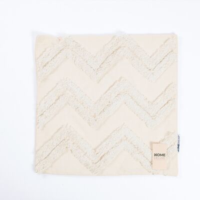Funda De Cojín Jara Zigzag Con Relleno - Crema - Home Deluxe Funda De Cojín Jara Zigzag Con Relleno - Crema - Home Deluxe