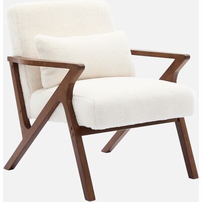 Sweeek - Sillón Escandinavo, Madera De Hevea Teñida En Nogal, Antoine, 70.5x75x81 Cm Sweeek - Sillón Escandinavo, Madera De Hevea Teñida En Nogal, Antoine, 70.5x75x81 Cm