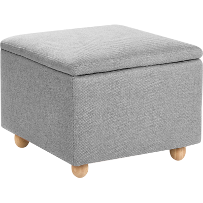 BELIANI Puf Con Almacenaje Taburete Tapizado Asiento Para Pasillo Gris Ferndale BELIANI Puf Con Almacenaje Taburete Tapizado Asiento Para Pasillo Gris Ferndale